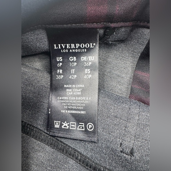NWT Liverpool Jeans Stretch Plaid Ponte Pants Womens Size 6 Petite - Picture 7 of 12